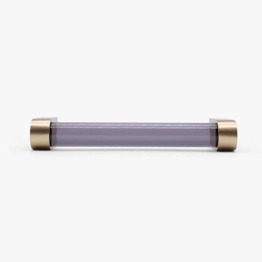 HAPNY C501-BSB Clarity 96mm Pull in Smoke Acrylic, Satin Brass